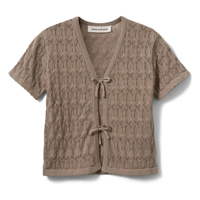Cardigan Nœuds Manches Courtes Floriana | Beige