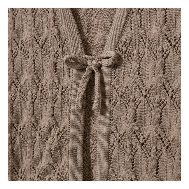 Cardigan Nœuds Manches Courtes Floriana | Beige
