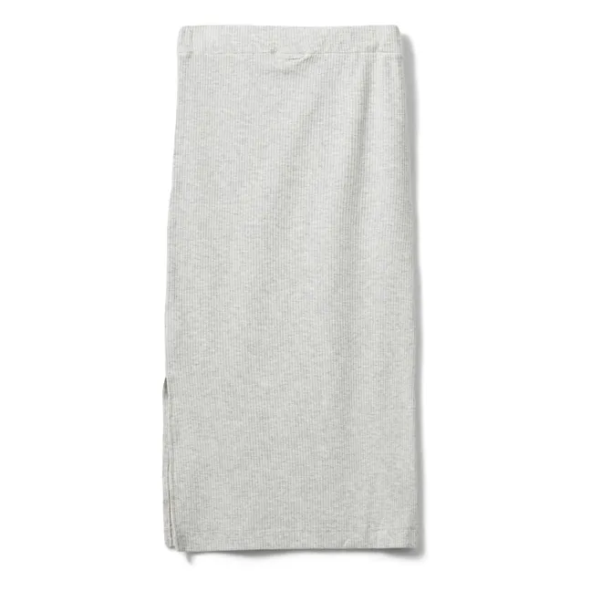 Jupe Longue Diza Cotelée | Gris clair
