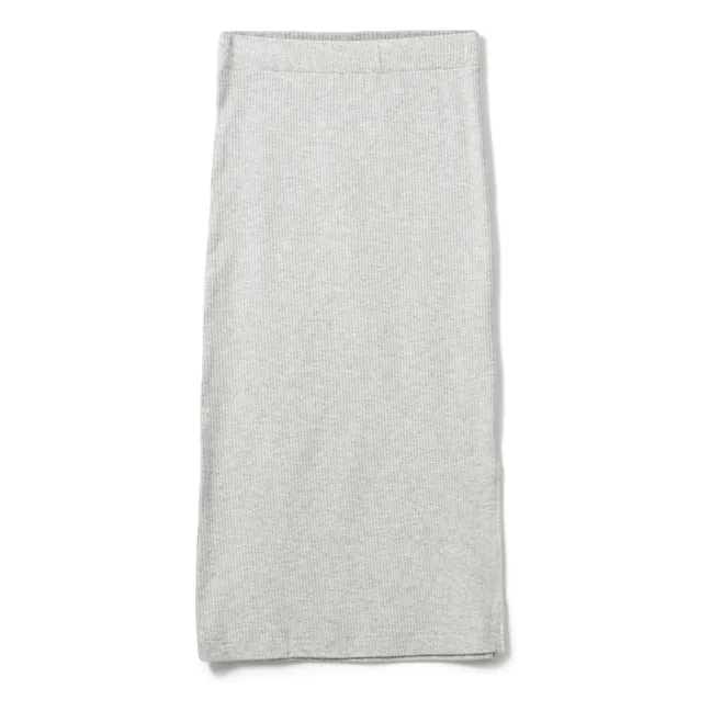 Diza Cotelée Long Skirt | Light grey