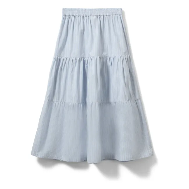 Vivi Striped Long Skirt | Pale blue