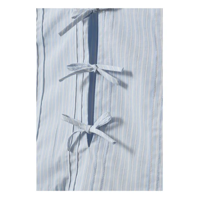 Blusa de rayas Juliette Ruffle | Azul Pálido