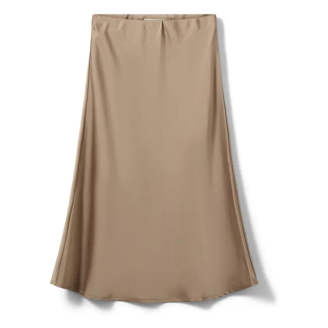 Long Satin Skirt Safia | Beige