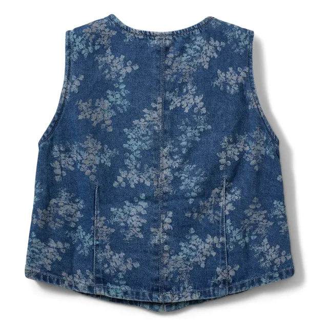 Gilet Denim Carla Fleuri | Bleu jean