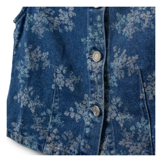 Gilet Denim Carla Fleuri | Bleu jean