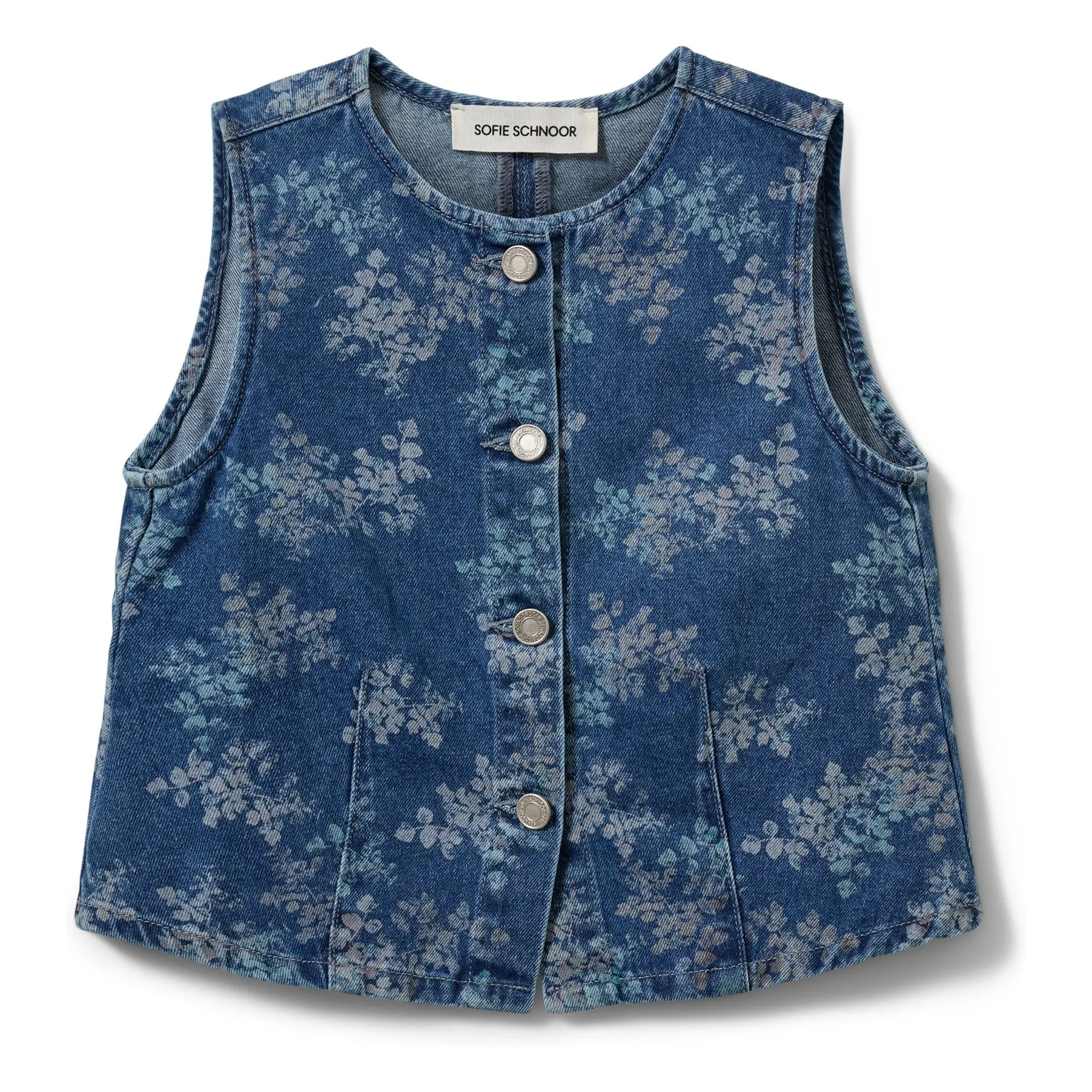 Sofie Schnoor Denim Blue Carla Fleuri Denim Vest