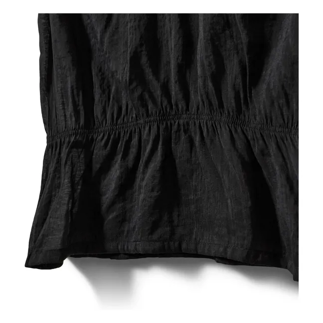 Top sin mangas con volantes Samilia | Negro