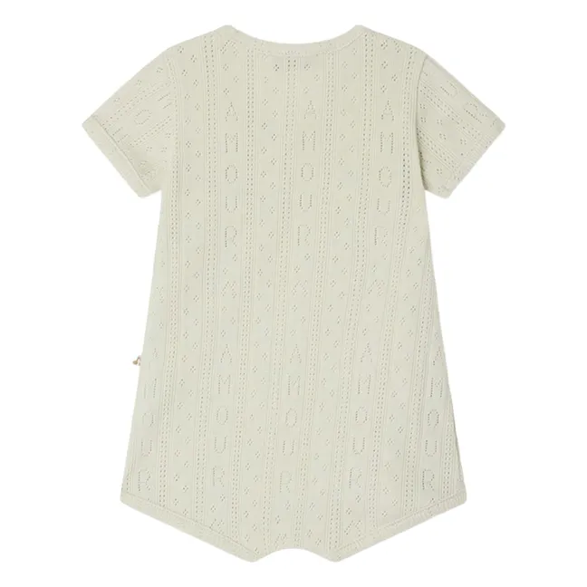 Pointelle Landon Organic Cotton Playsuit | Celadon