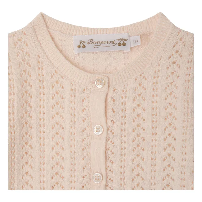 Organic cotton cardigan and legging set | Powder pink