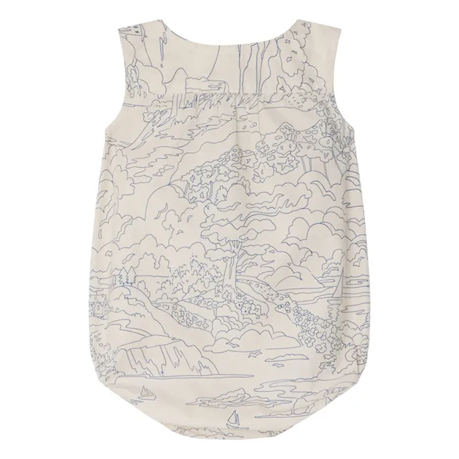 Barboteuse Nico Paysage Coton Bio | Ecru