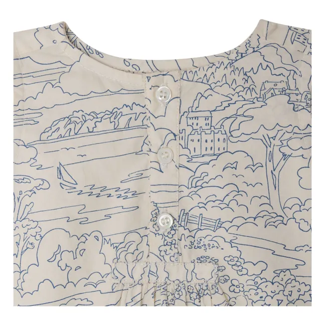Barboteuse Nico Paysage Coton Bio | Ecru