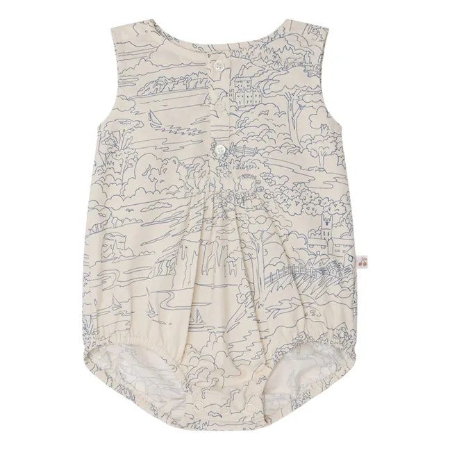 Barboteuse Nico Paysage Coton Bio | Ecru