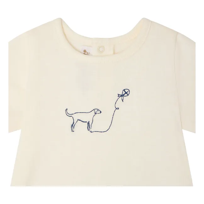 Fanilo organic cotton T-shirt and shorts set | Ecru