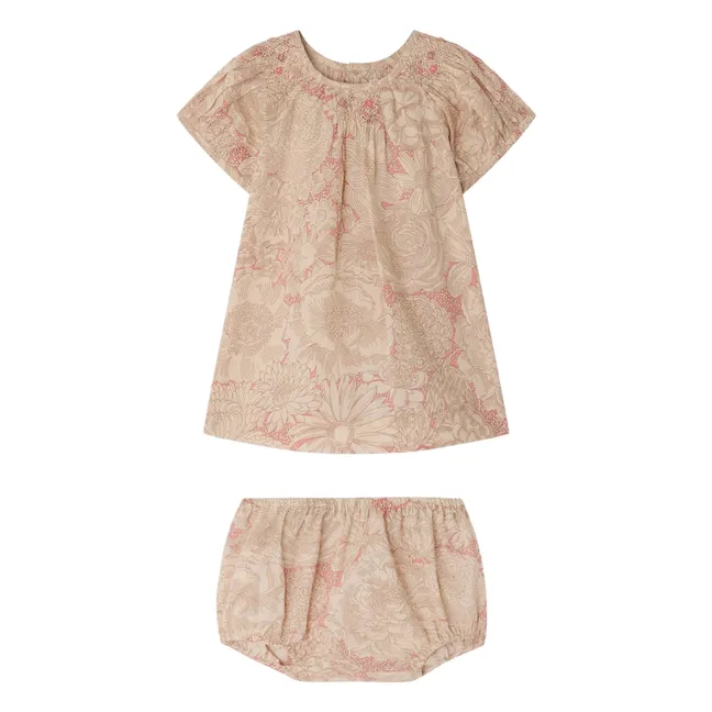 Lucia Fleurie Organic Cotton Smocked Dress | Pale Pink