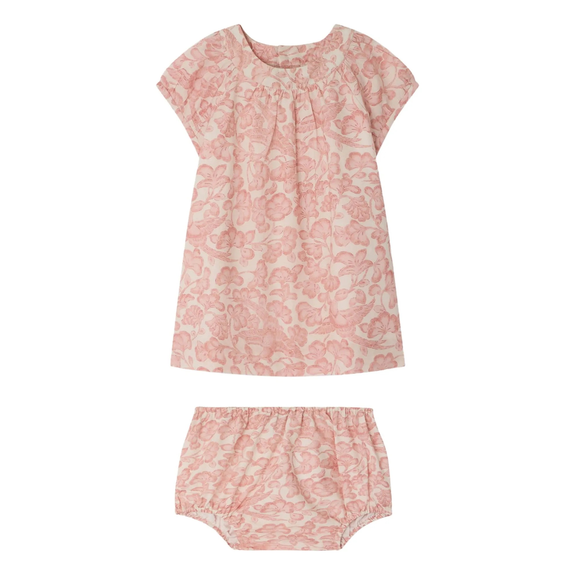 Bonpoint Powder Pink Cachouli Fleurie Organic Cotton Dress
