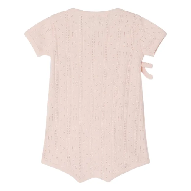 Combishort Pointelle Camomille Coton Bio | Rose poudré