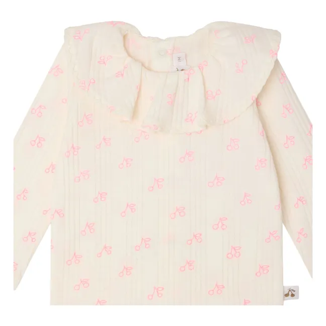 Ensemble T-shirt et Legging Jelsia Cerises Coton Bio | Ecru