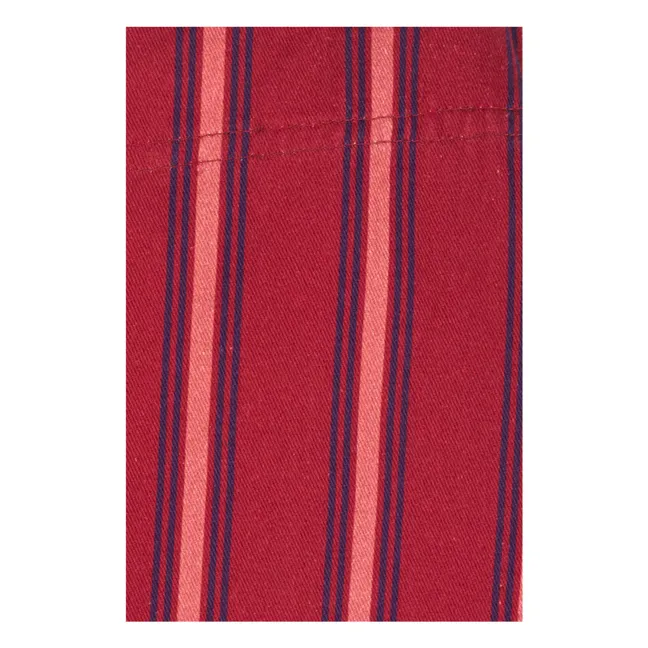 Selena Cotton striped skirt | Red