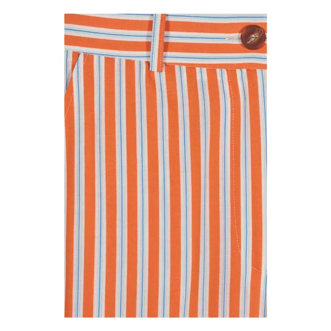 Pantalón Romeo de algodón a rayas | Naranja