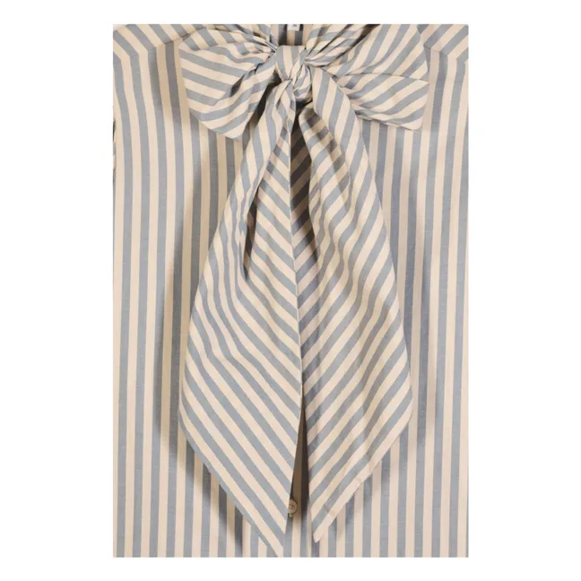Fairytale Stripes Cotton Blouse | Blue