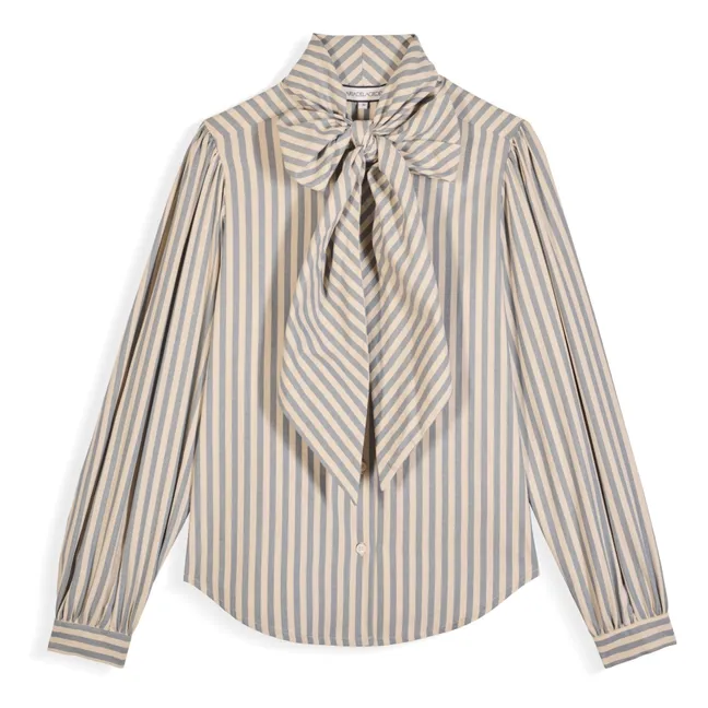 Fairytale Stripes Cotton Blouse | Blue