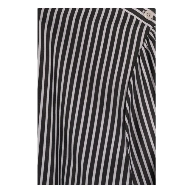 Brighton Stripes Cotton Blouse | Navy blue