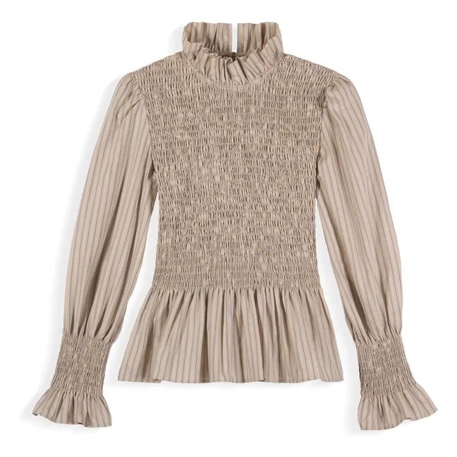 Blouse Rayures Aleria Coton | Bleu ciel