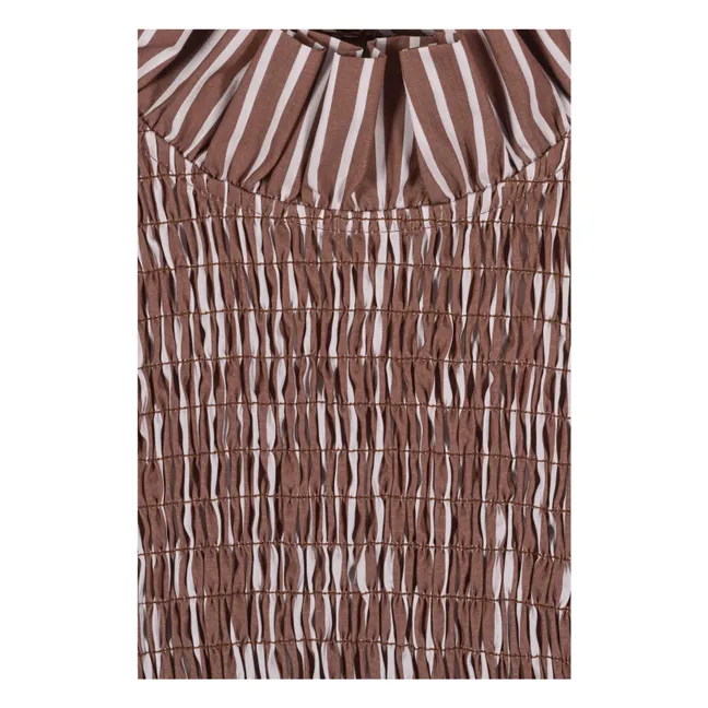 Blusa de rayas de algodón Aleria | Marrón