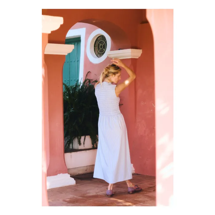 Vestido de rayas de algodón Saint Barth | Azul Cielo- Imagen del producto n°5