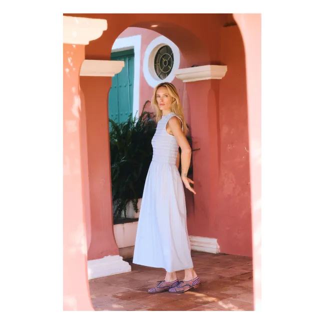 Vestido de rayas de algodón Saint Barth | Azul Cielo