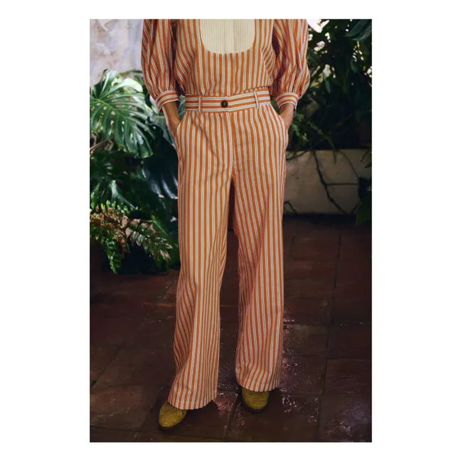 Romeo Hose Streifen Baumwolle | Orange