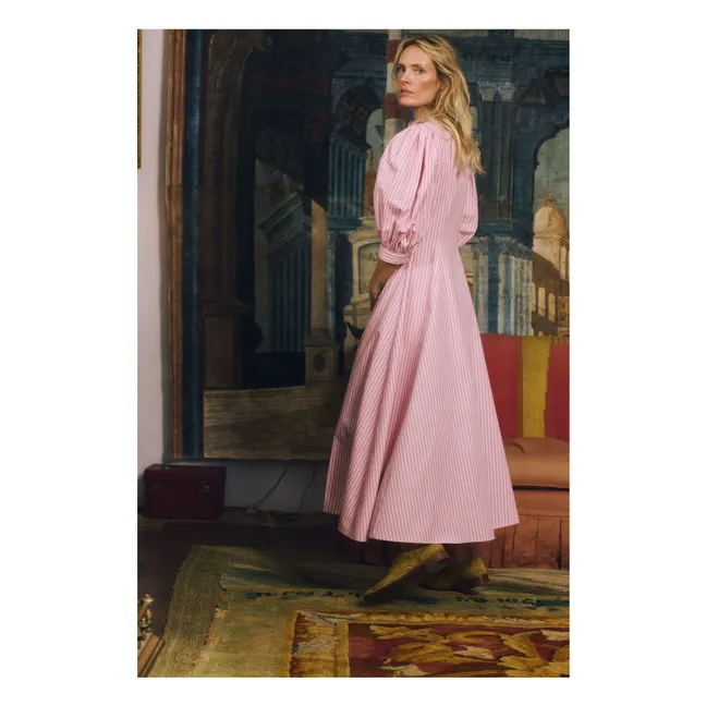 Robe Rayures Dimitra Coton | Rose
