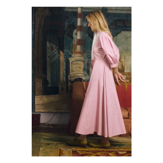 Robe Rayures Dimitra Coton | Rose