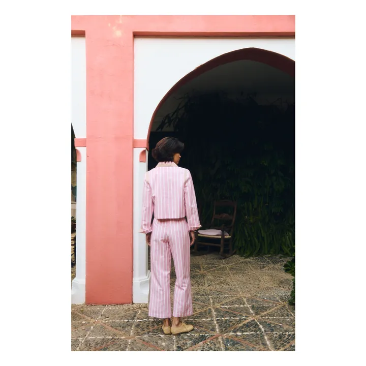Chaqueta de algodón a rayas Clover | Rosa- Imagen del producto n°4