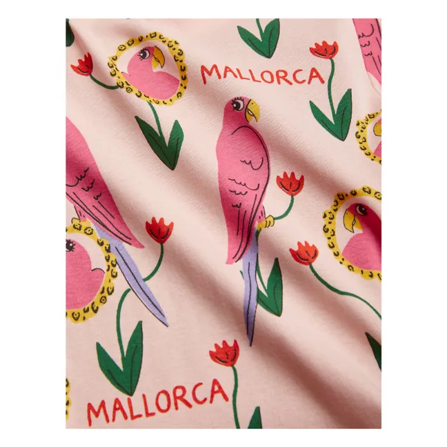 Parrot Pink Embroidery Dress