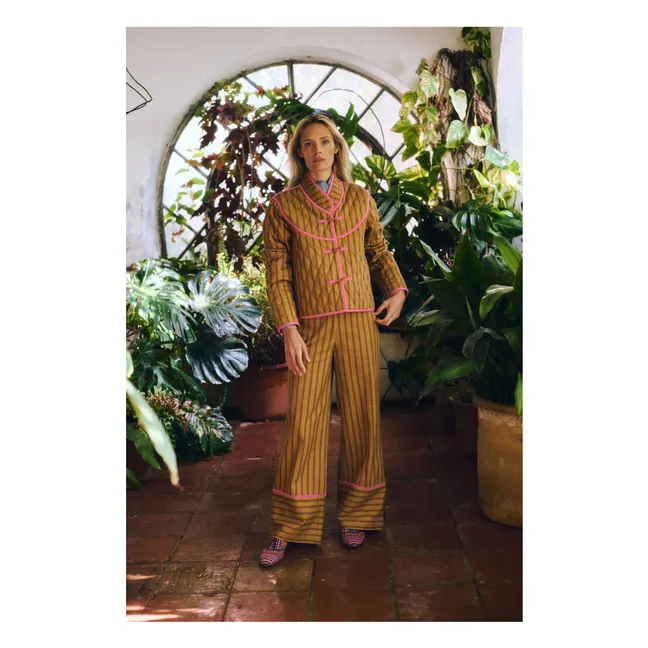 Giacca Jupiter in cotone a righe | Giallo senape