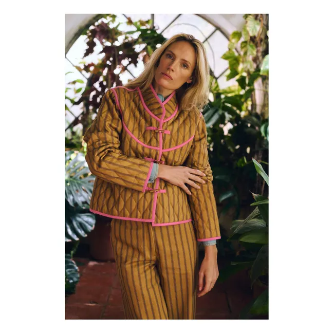 Veste Rayures Jupiter Coton | Jaune moutarde