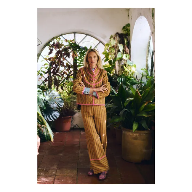 Veste Rayures Jupiter Coton | Jaune moutarde