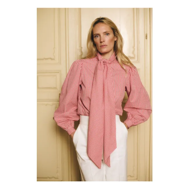 Fairytale Cotton Gingham Blouse | Red
