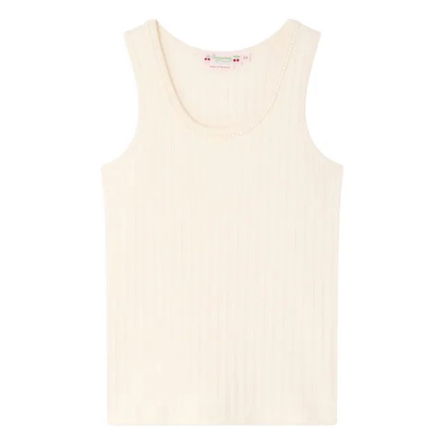 Camiseta de tirantes Edina Ribbed | Crema
