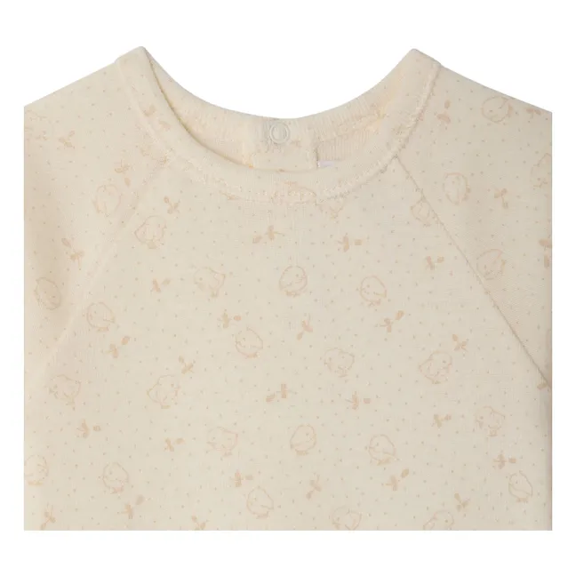 Pijama Tif Poussins Algodón Ecológico | Crema