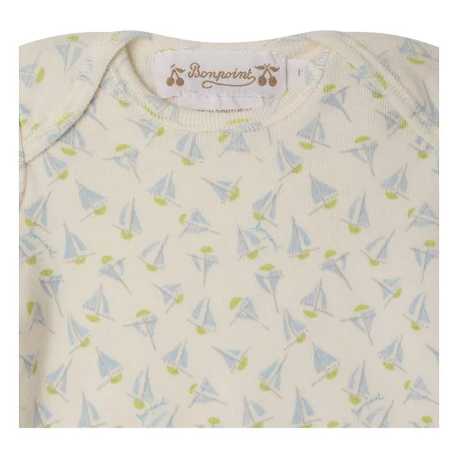 Conjunto de camiseta y legging Timi de algodón orgánico para vela | Blanco Roto