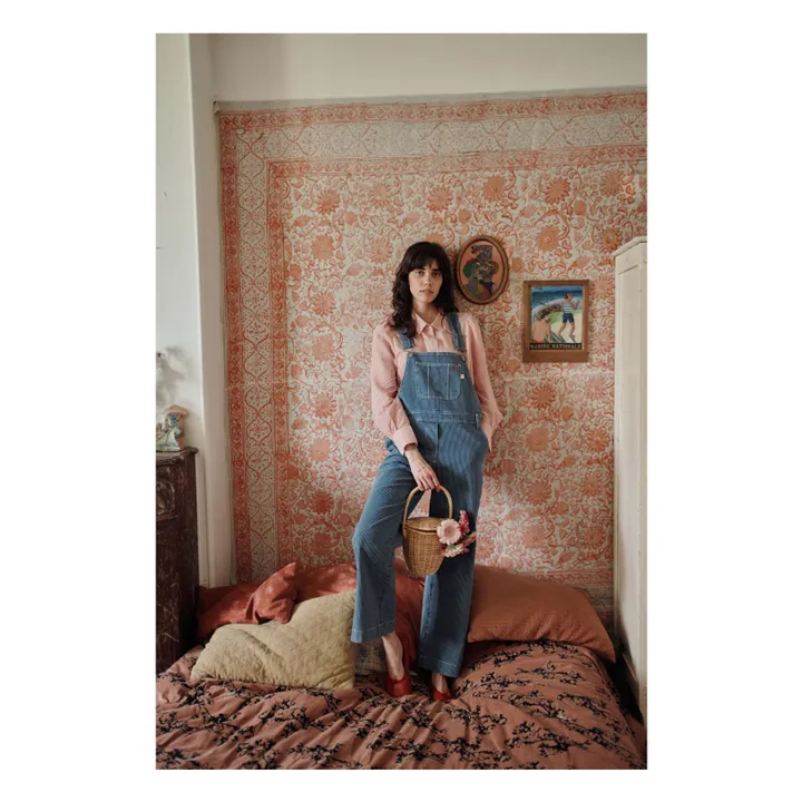 Peto de algodón a rayas | Azul- Imagen del producto n°1