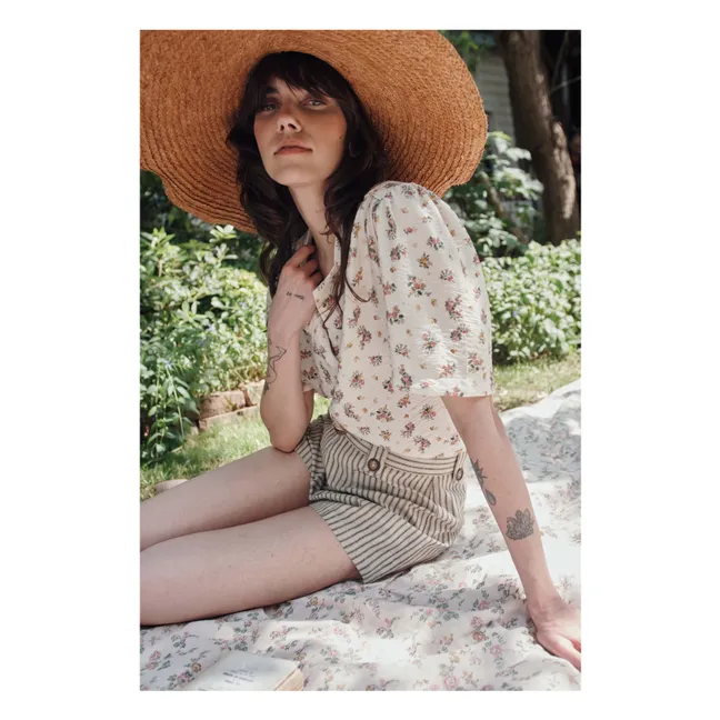 Cotton Printed Shirt | Cream