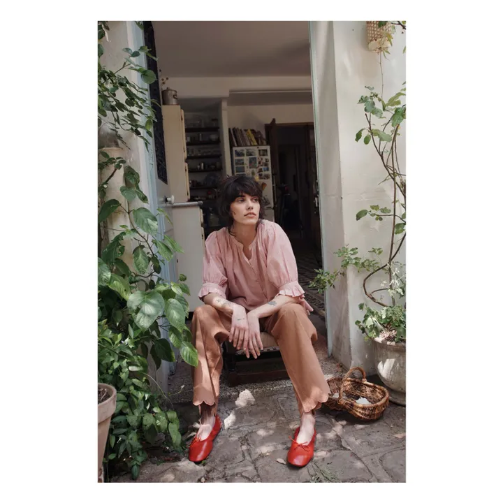 Blusa de algodón Khadi | Rosa- Imagen del producto n°1