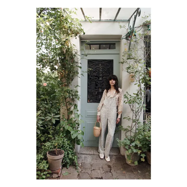 Salopette Fleurs Coton | Bleu