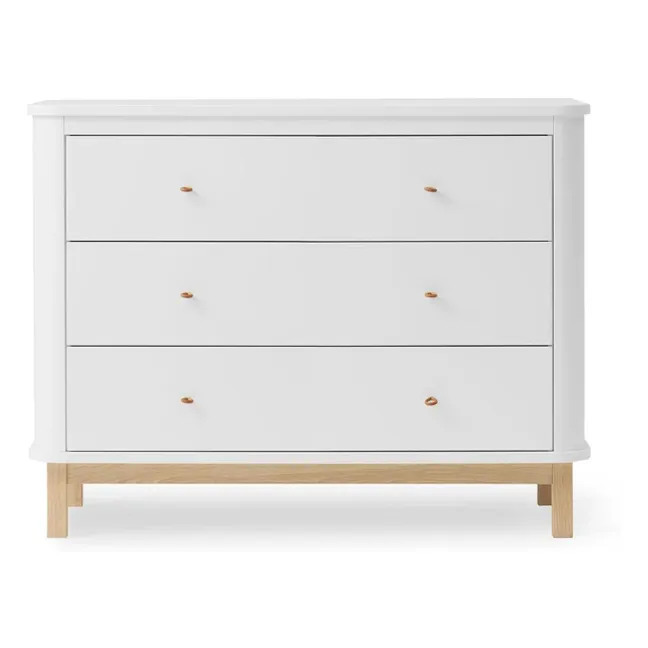 Wood 3-drawer chest in oak | Oak