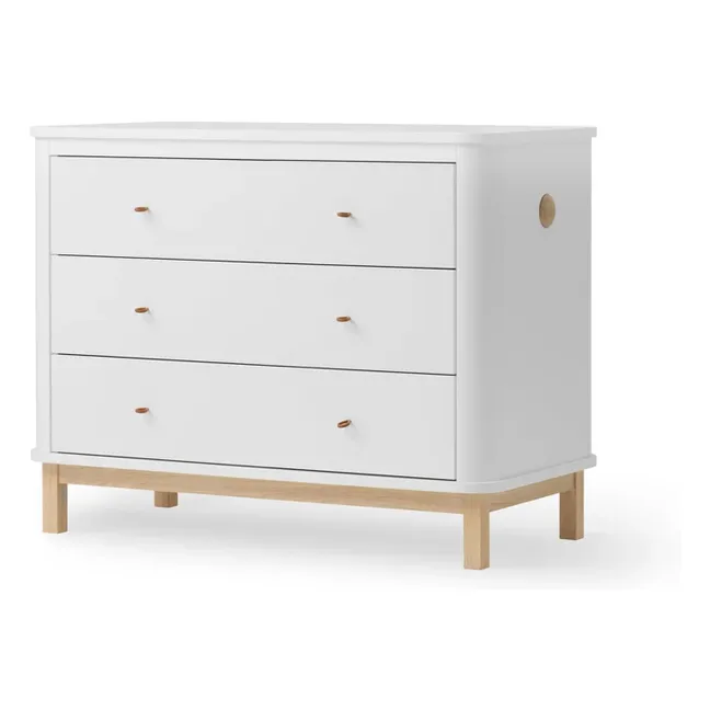 Wood 3-drawer chest in oak | Oak