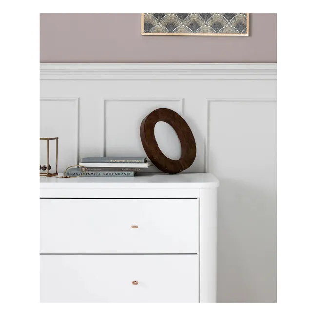 Cómoda de madera de 3 cajones, roble | Blanco