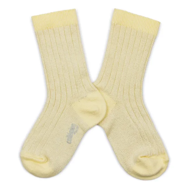 Victoire Glitter Socks | Vanilla
